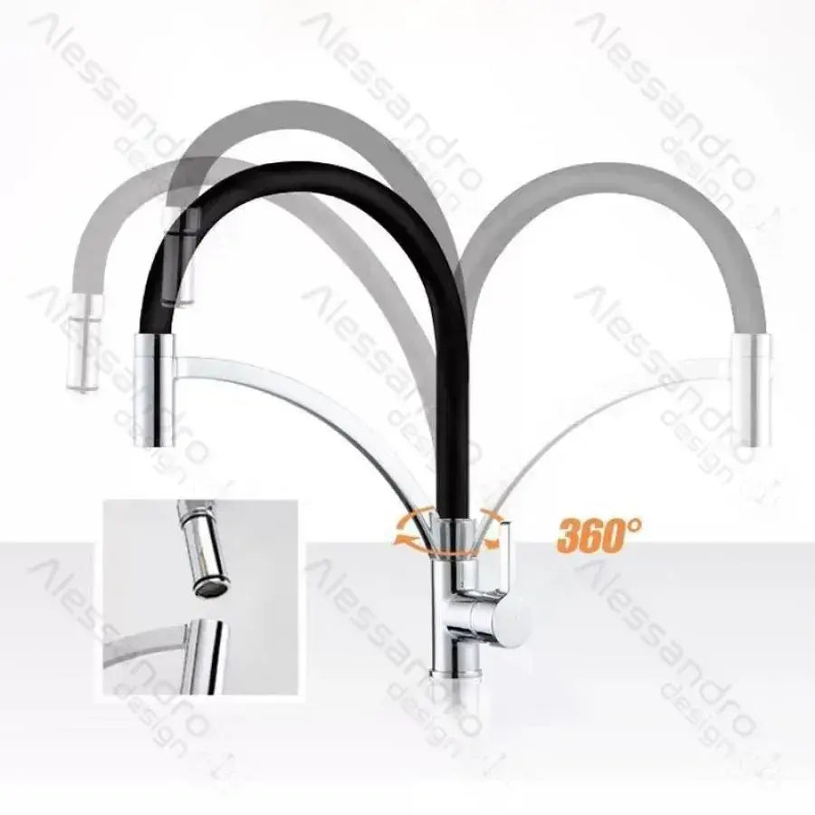 Baterie Bucatarie, Alama Sanitara, Negru cu Crom, WZX/2019 [2]