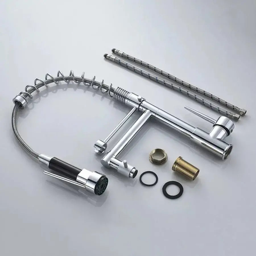 Baterie Bucatarie cu Dus Extractibil, Inox si Alama Crom, YD/201 [2]