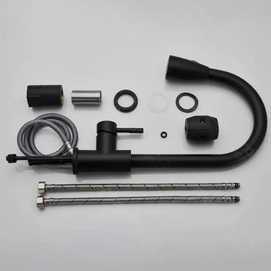 Baterie Bucatarie cu Dus Extractibil, Inox SUS304, Negru, HS003 [2]