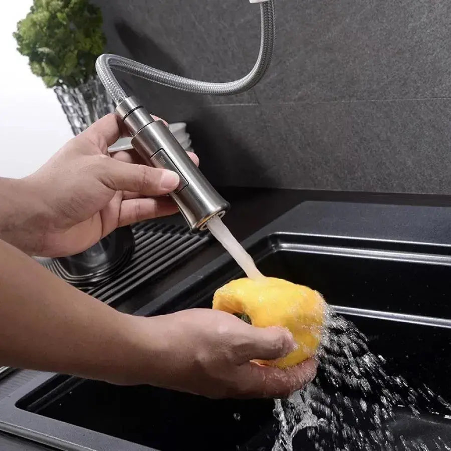 Baterie Bucatarie cu Dus Extractibil, Inox SUS304, Satinat, CF023 [2]