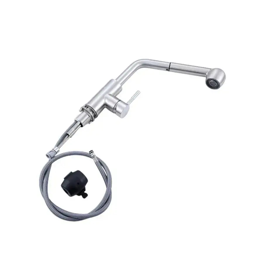 Baterie bucatarie cu dus extractibil Starke CF019, monocomanda, inox, cartus ceramic, satinat [3]