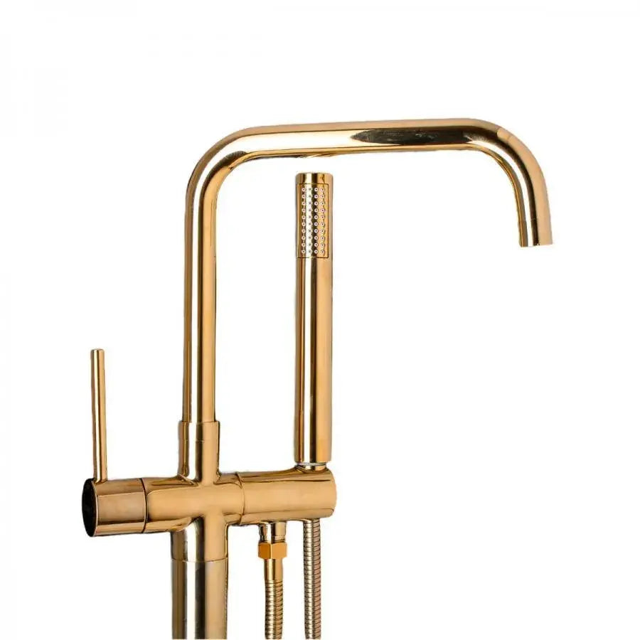 Baterie de Podea cu Para si Furtun, Alama Sanitara, Auriu, CF2041 [2]