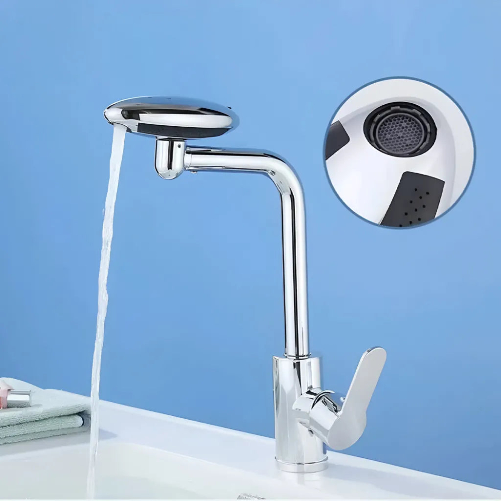 Baterie Lavoar Cartus Ceramic Pipa Rotativa Crom Lucios Racorduri Incluse EC02 [2]