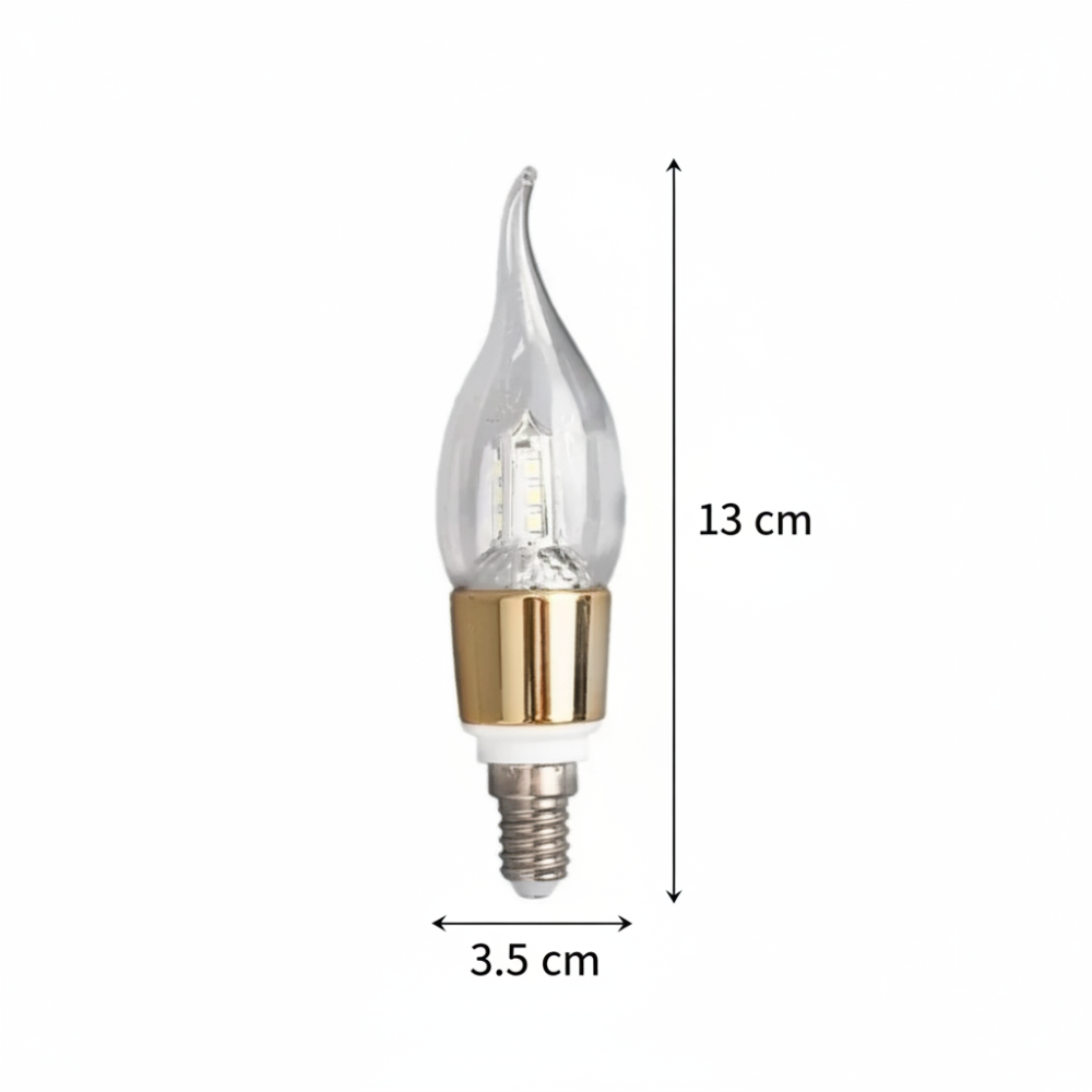 Bec LED E14 Lumanare, 12W, Lumina Calda, 3000K, Auriu [4]
