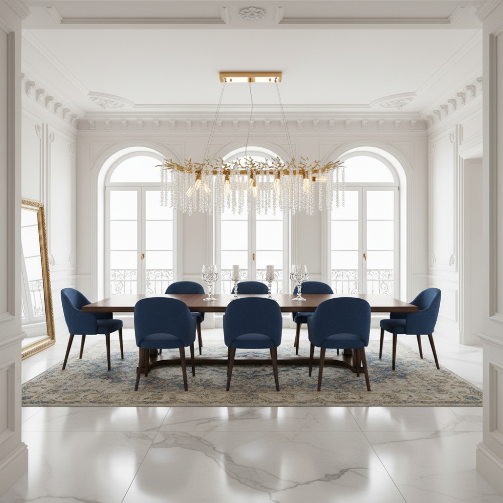 Candelabru Cristal ARBUS Regalis, 120x40cm, 12xE14, Auriu, Metal si Cristal [3]