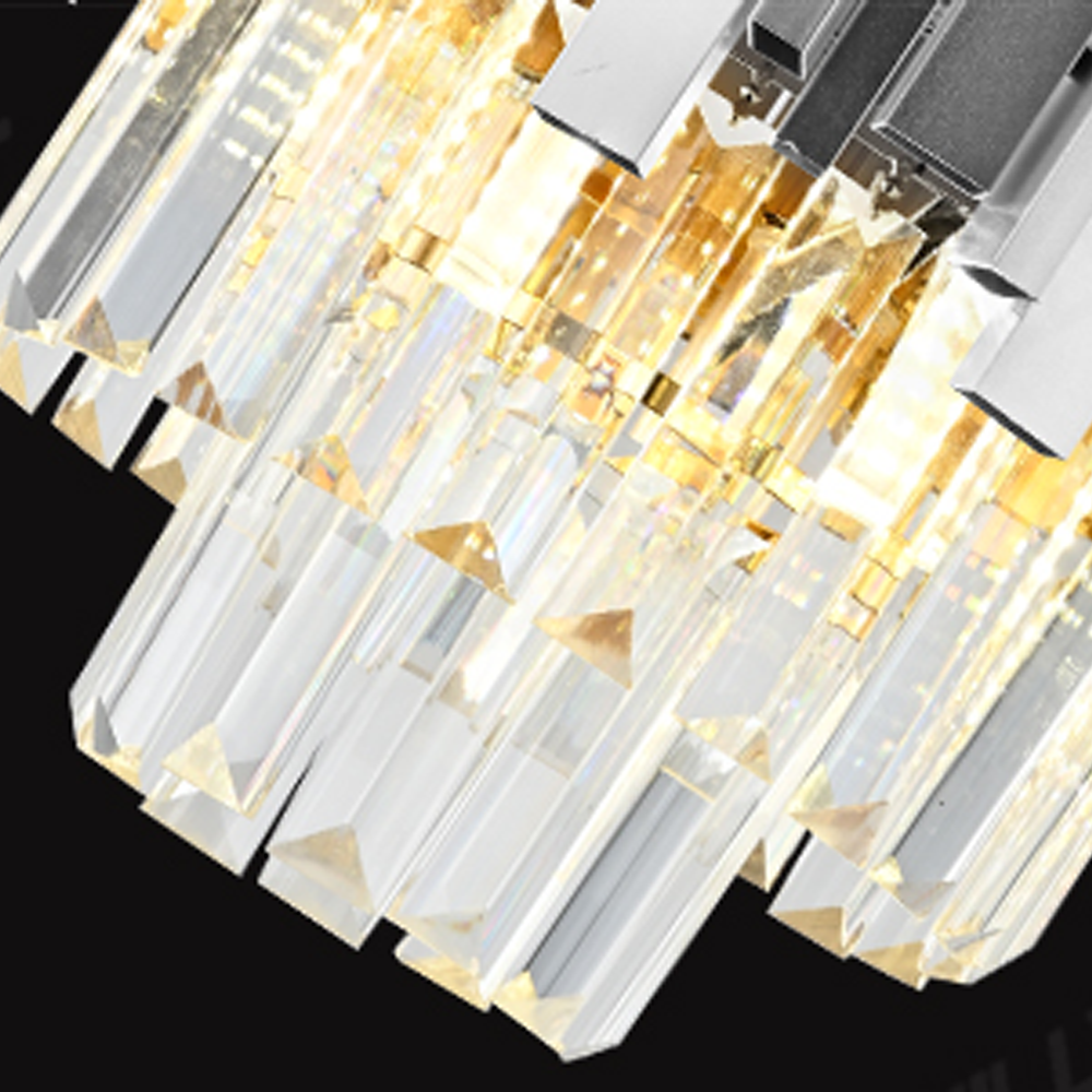 Candelabru Cristal BLOIS Petito 3xE14, Diametru 30cm, Argintiu, Inaltime Reglabila [2]