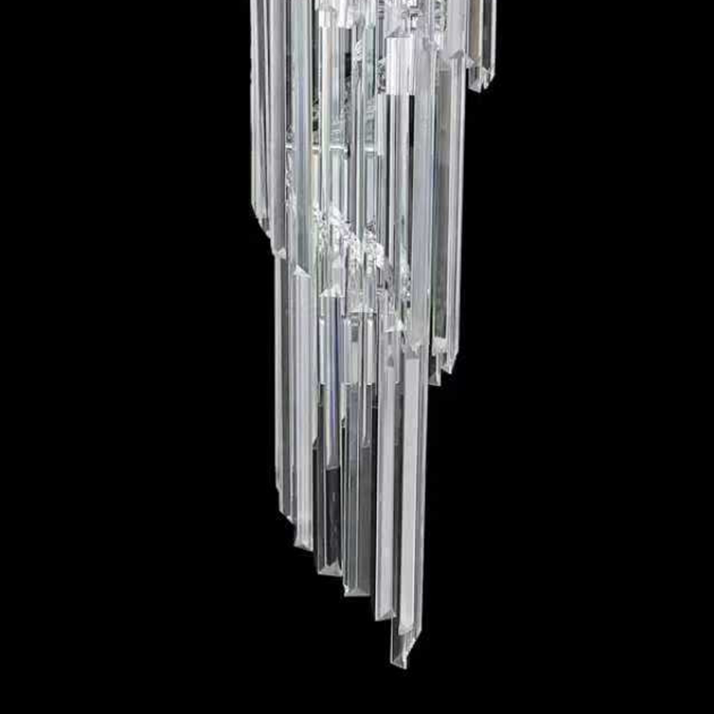Candelabru Cristal CC110/600x1800CH , 28xE14, Diametru 60cm, Inaltime 180cm, Crom si Argintiu, Inaltime Reglabila, Design Elegant [3]