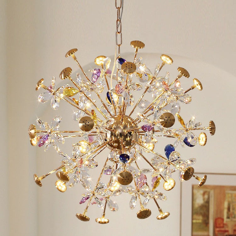 Candelabru Cristal CC372/500GD, 24xG4, Auriu si Cristale , 52cm, Inaltime Reglabila [3]