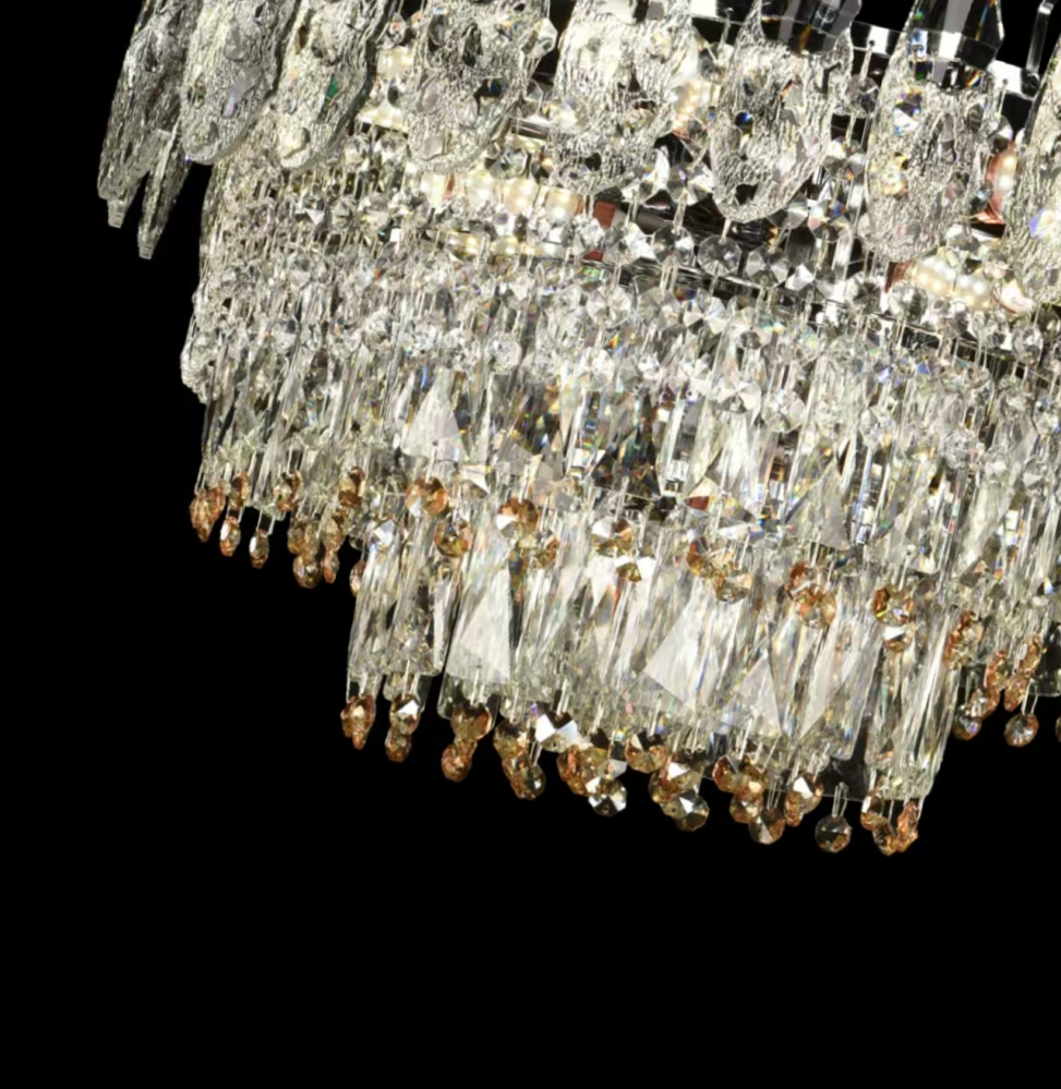 Candelabru Cristal CC6687/500CR 9x E14, Diametru 50cm, Crom Lucios, Inaltime Reglabil [2]