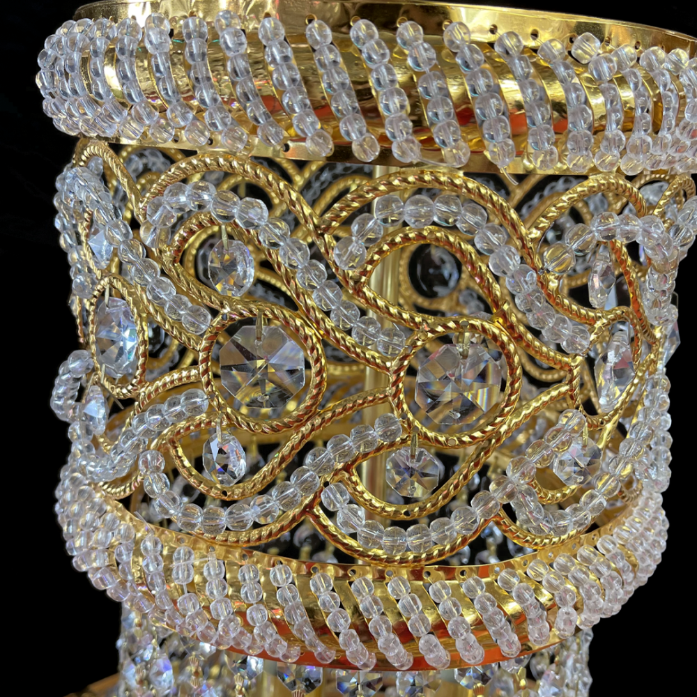 Candelabru Cristal CC718/400, 11x E14, Diametru 40cm, Auriu Lucios [3]