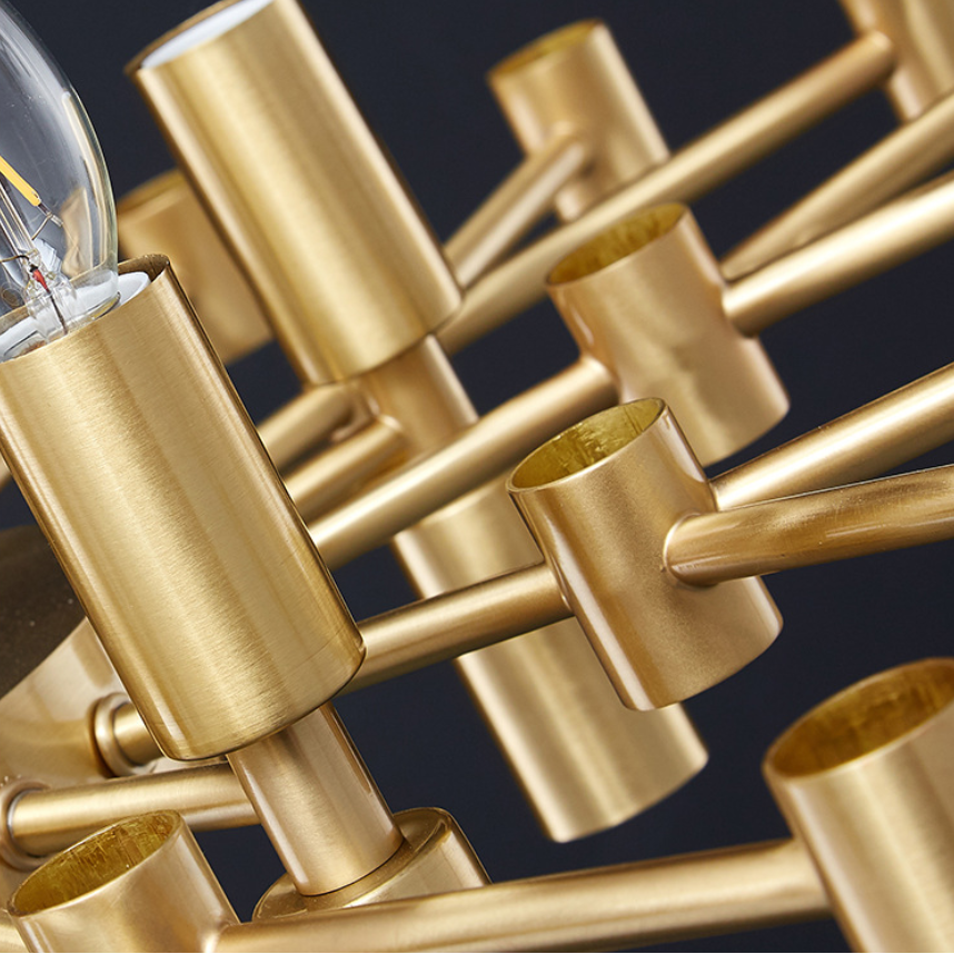 Candelabru Cristal CC850/620GD ,10xE14, 62X45cm, Inaltime Reglabila, Auriu Lucios, ,Design Elegant, Metal si Cristale [4]