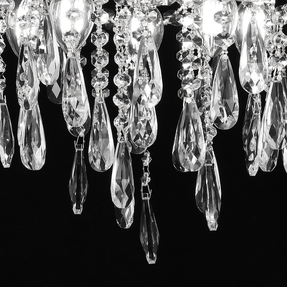 Candelabru Cristal CC9221/5CH, 5x E14, Diametru 48cm, Crom Lucios [2]