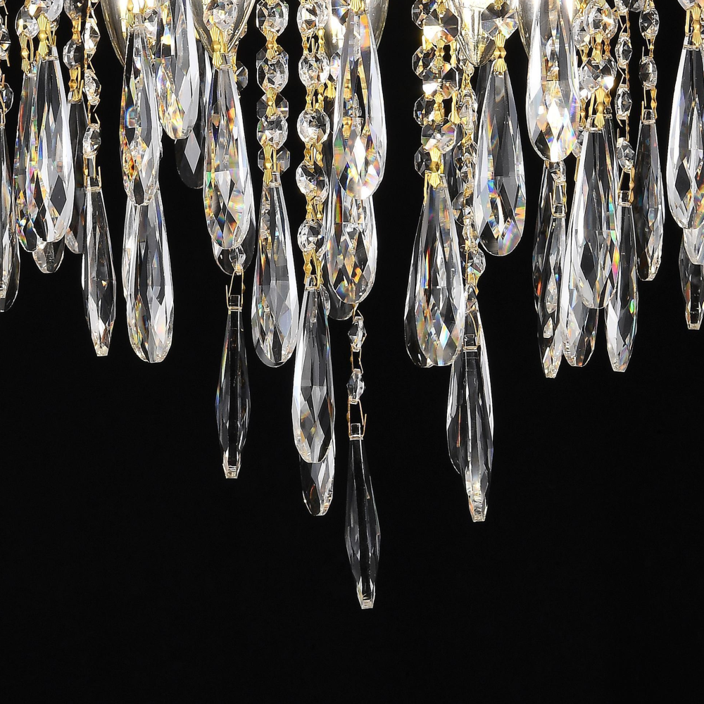 Candelabru Cristal CC9221/5FGD, 5x E14, Diametru 48cm, Auriu Lucios [2]