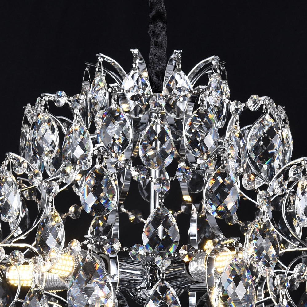 Candelabru Cristal CC9259/5CH, 5x E14, Diametru 40cm, Crom Lucios [3]