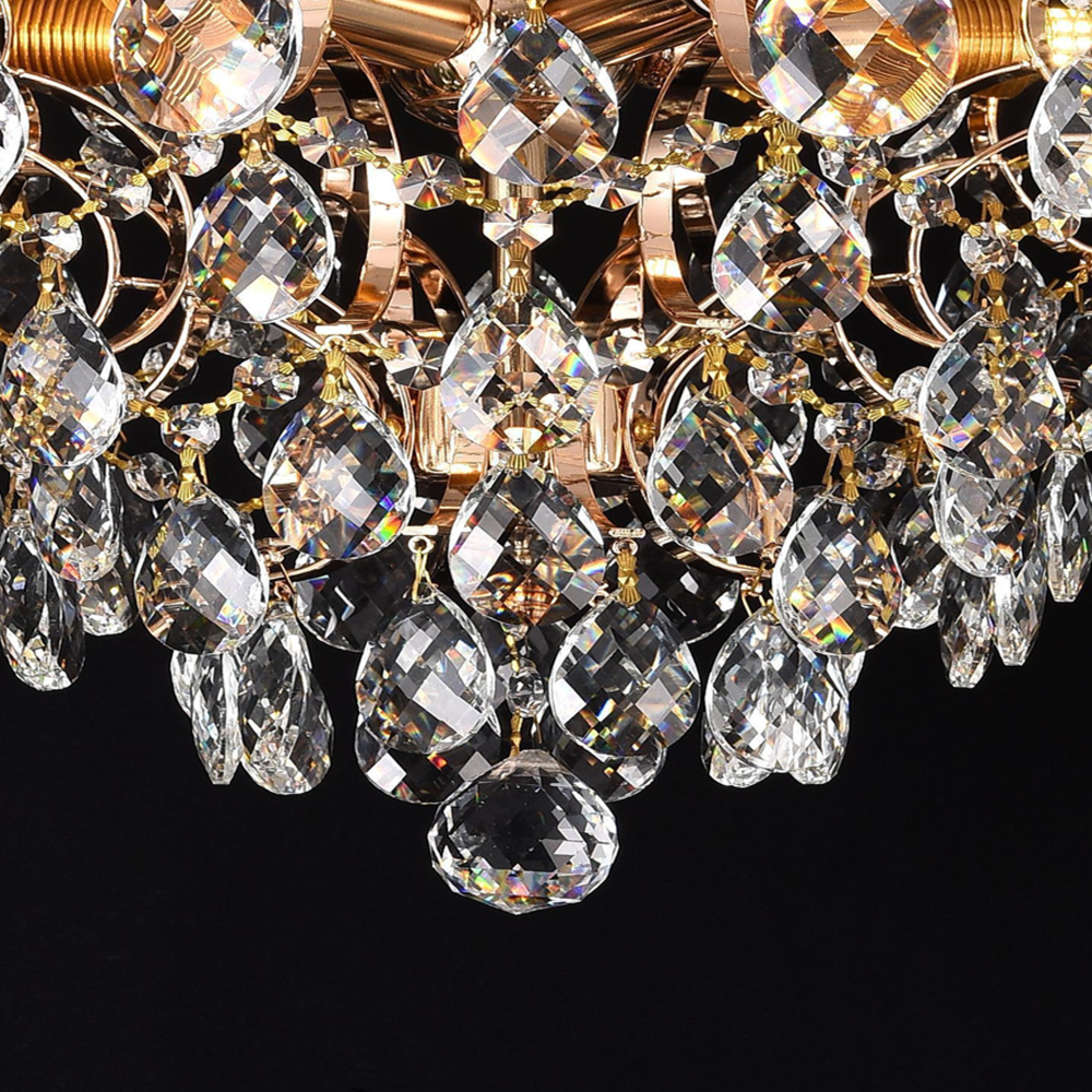 Candelabru Cristal CC9259/5FGD, 5x E14, Diametru 40cm, Auriu Lucios [2]