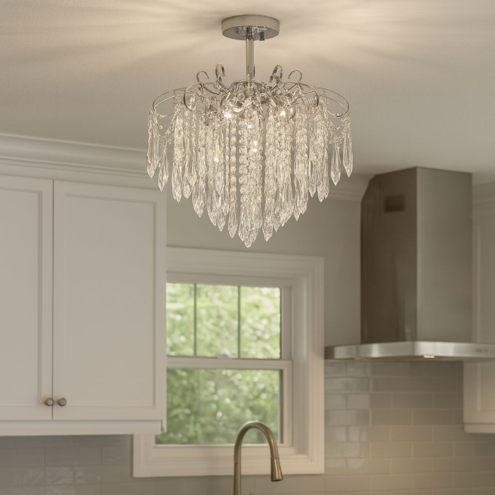 Candelabru Cristal EDINBURGH Eleganza, 5xE27, Diametru 47cm, Crom Lucios [3]