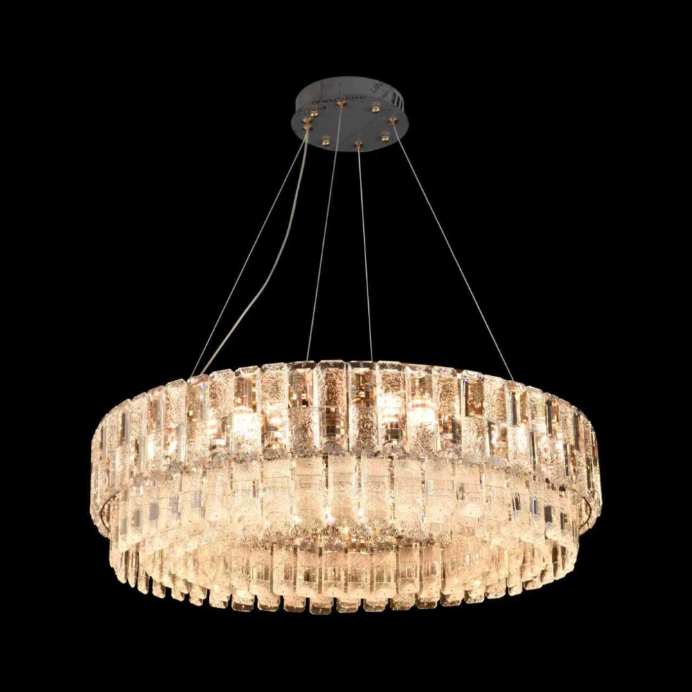 Candelabru Cristal ELYSIAN Magno 9xE14, D60 cm, Auriu, Inaltime Reglabila, Metal si Cristal [4]