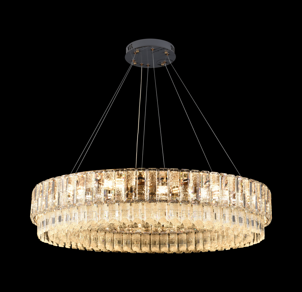 Candelabru Cristal ELYSIAN Regalis 14xE14, D80 cm, Auriu, Inaltime Reglabila, Metal si Cristal [4]
