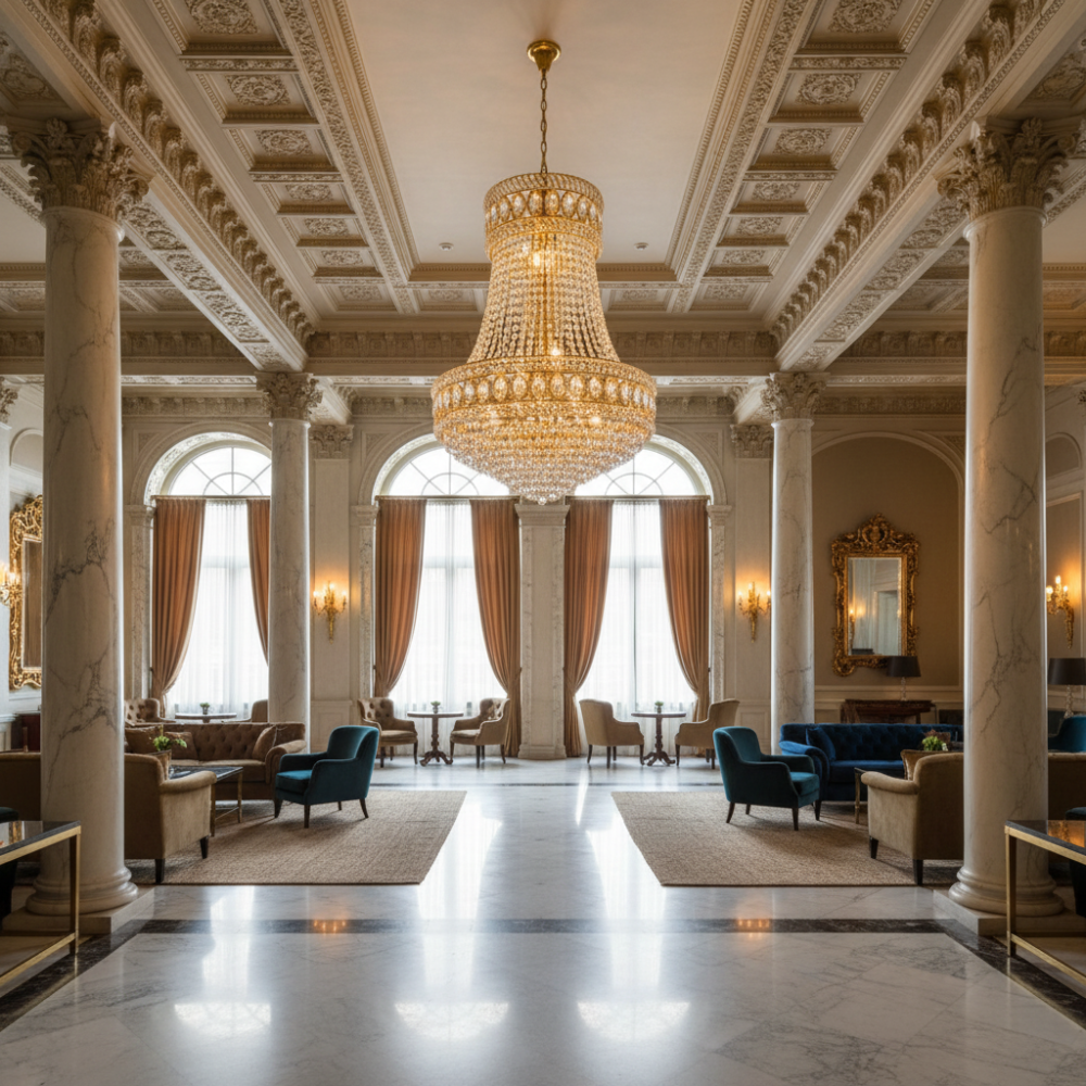 Candelabru Cristal EMPIRE Magno 10xE14, D60 cm, Auriu, Inaltime Reglabila, Metal si Cristal [3]