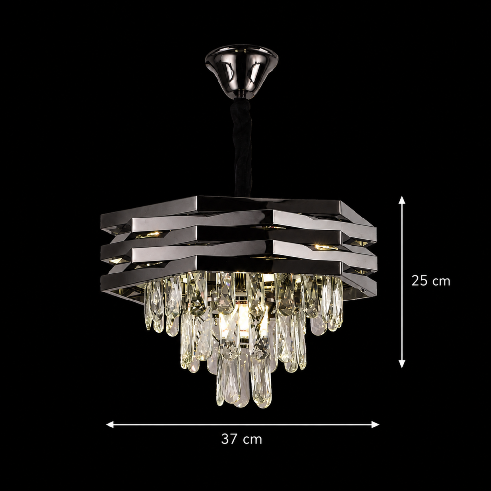 Candelabru Cristal HEXA Ø37cm 5xE14 Negru [4]
