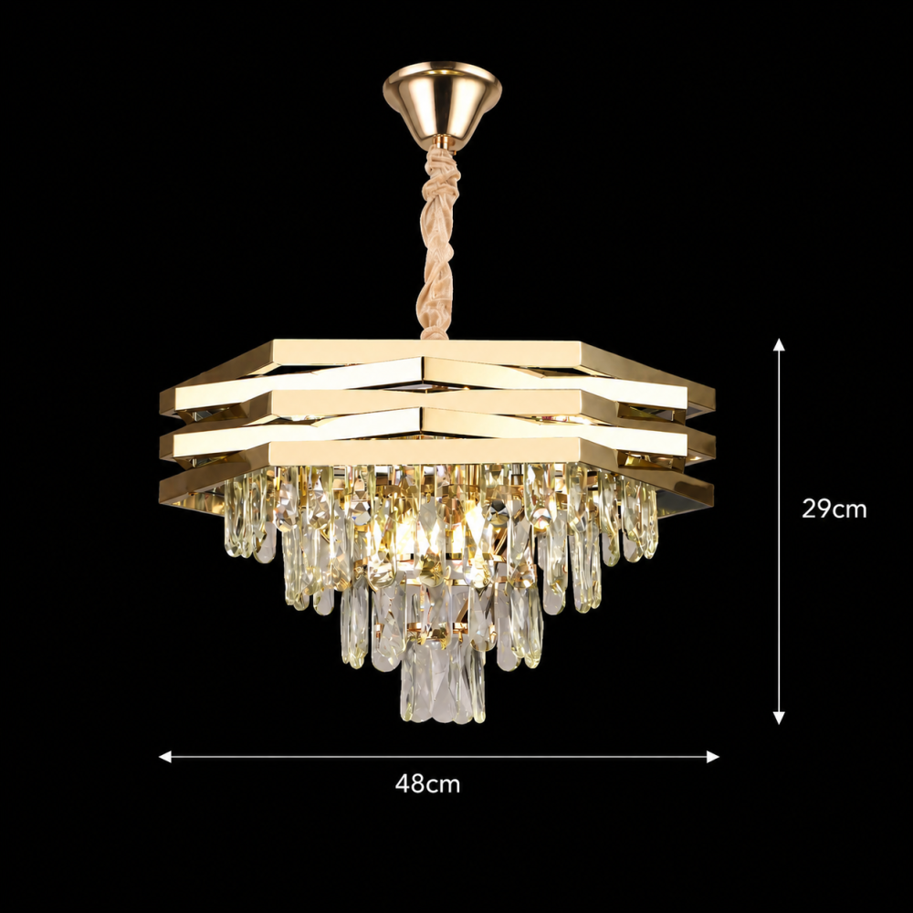 Candelabru Cristal HEXA Ø48cm 8xE14 Auriu [4]