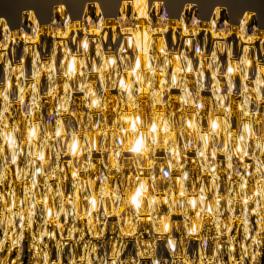 Candelabru Cristal KRAN Regalis, 18xE14, Inaltime Reglabila, Metal si Cristal, Auriu [4]