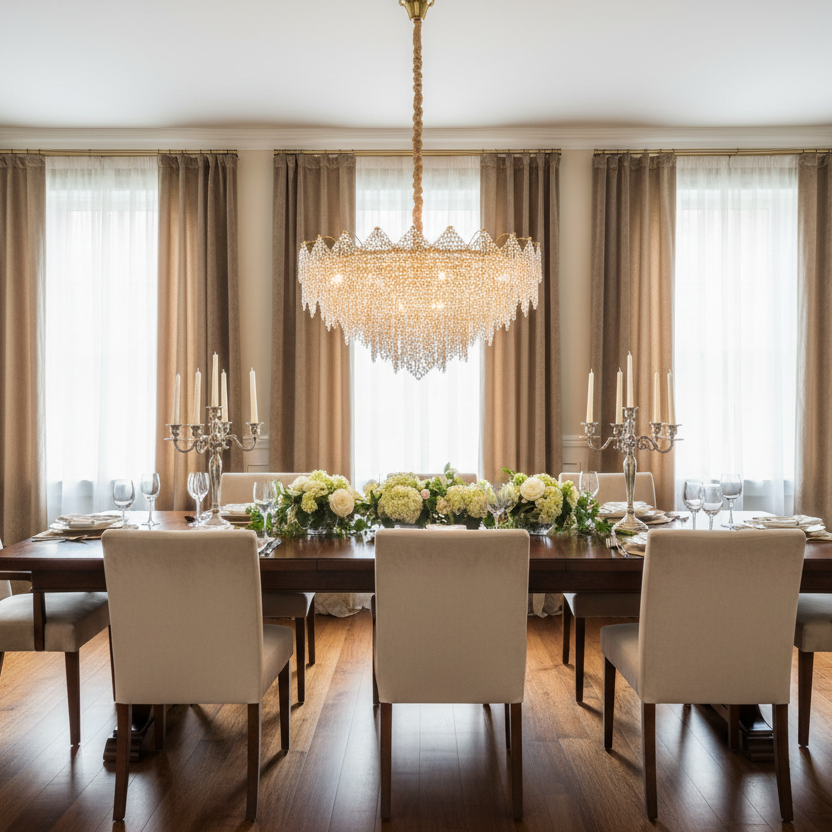 Candelabru Cristal LACE Regalis 21xE14, Diametru 80cm, Inaltime 49cm, Auriu Lucios, Inaltime Reglabila, Design Elegant [3]
