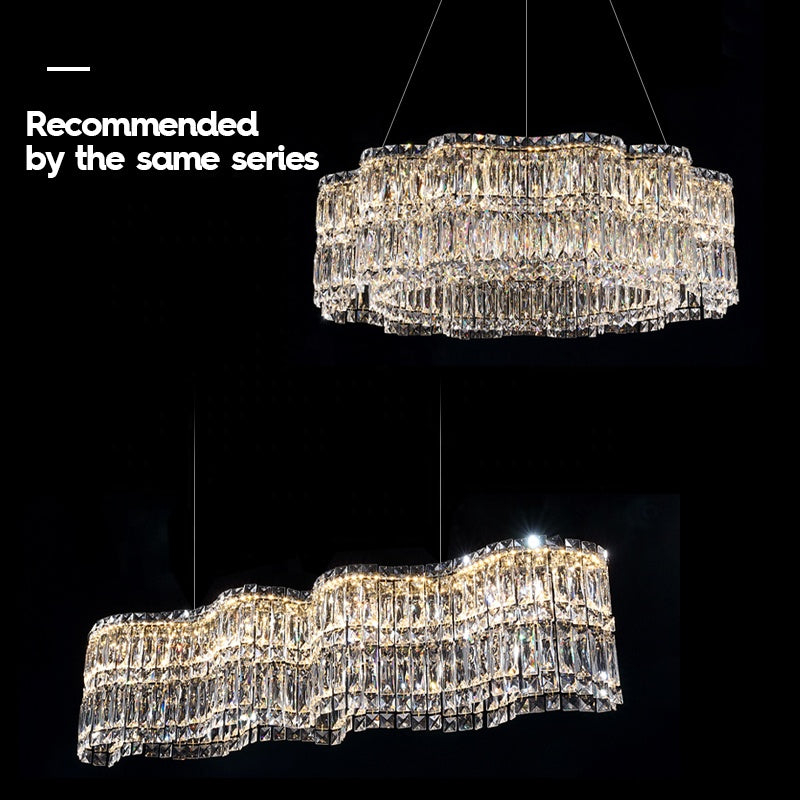 Candelabru Cristal LED cu Telecomanda Regalis CC576/1000CH, Lumina Calda/Rece/Neutra 3000K/4000K/6000K, Inaltime Reglabila, Lumina Dimabila, Metal si Cristal [4]