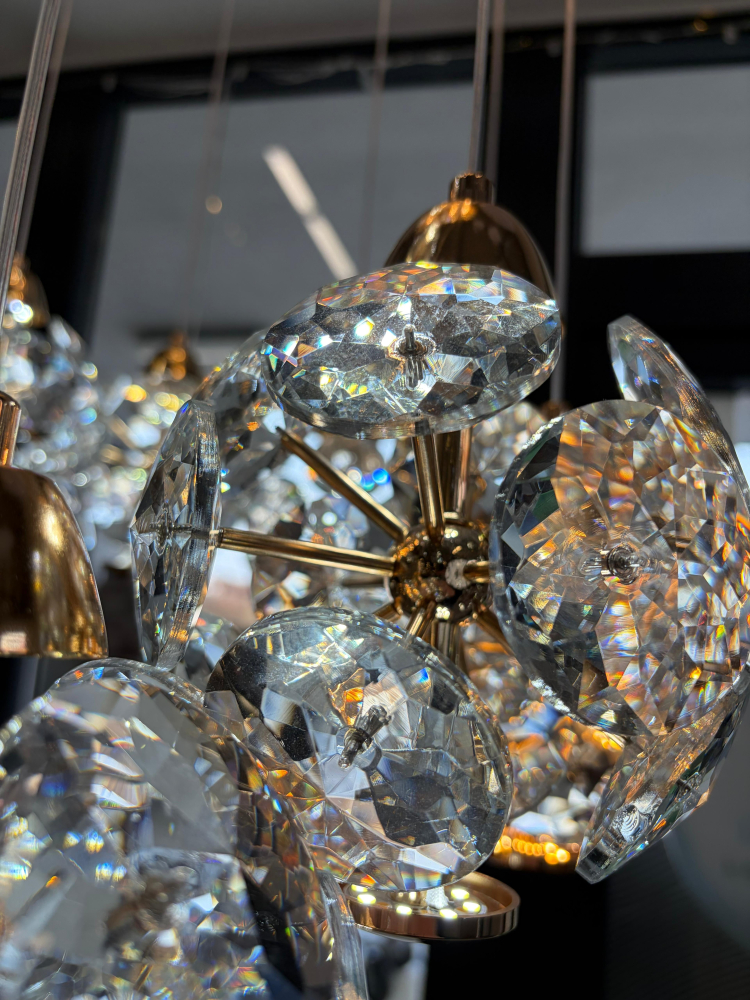 Candelabru Cristal LED KILKENNY Culmino, 144W, Lumina Neutra, Diametru 60cm, Auriu [4]