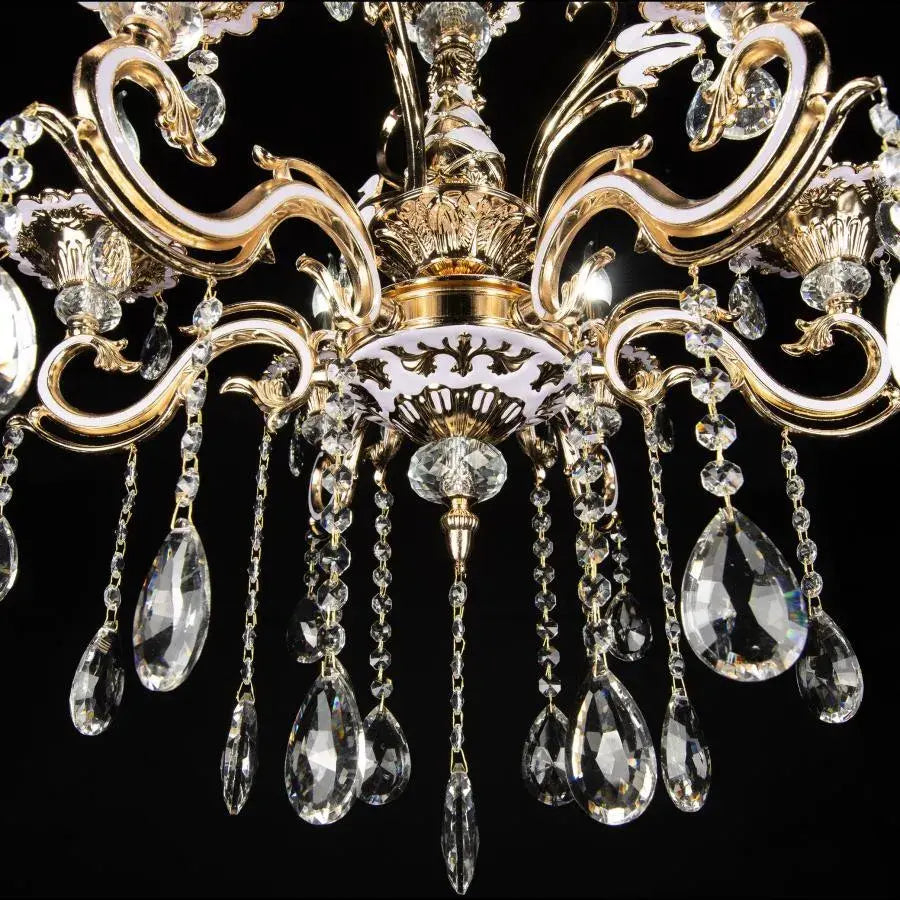 Candelabru Cristal Luciano, 6*E14, Auriu, Metal si Cristal [3]