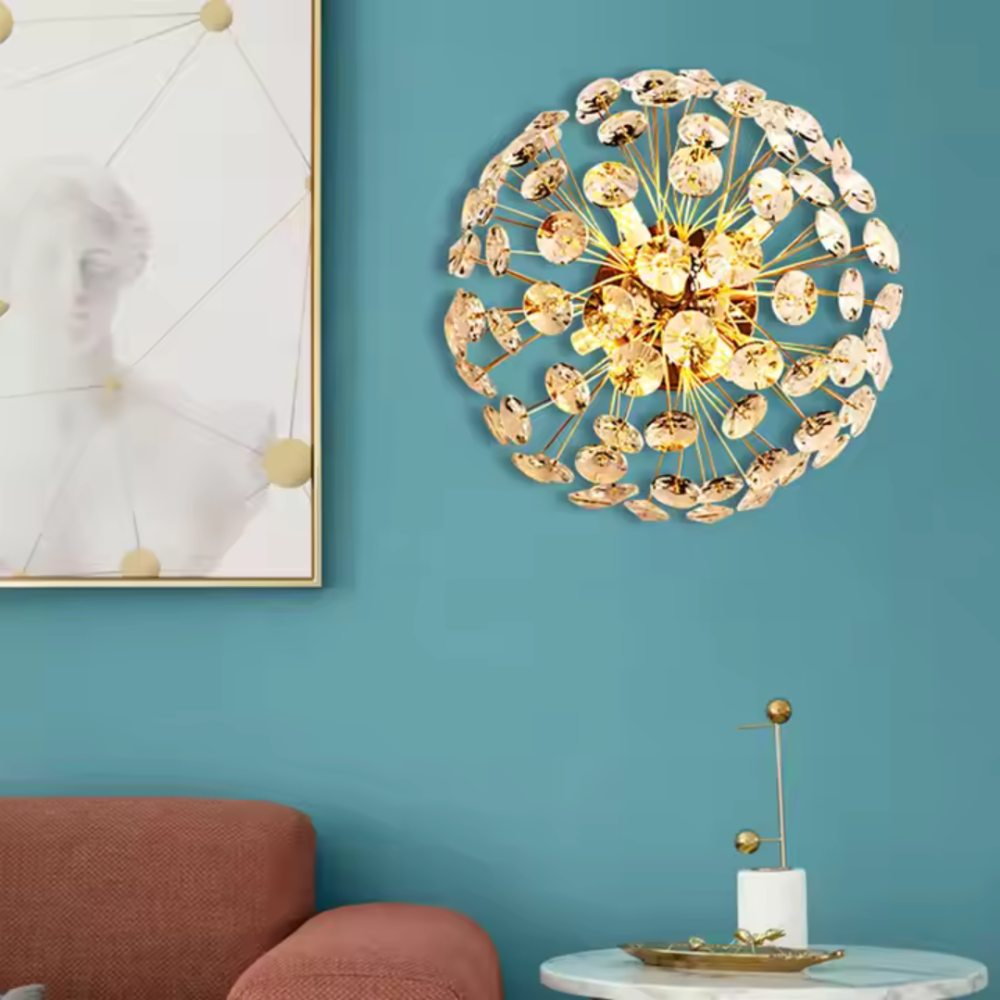 Candelabru Cristal MINUE, 4x G9, Diametru 35cm, Auriu Lucios [2]