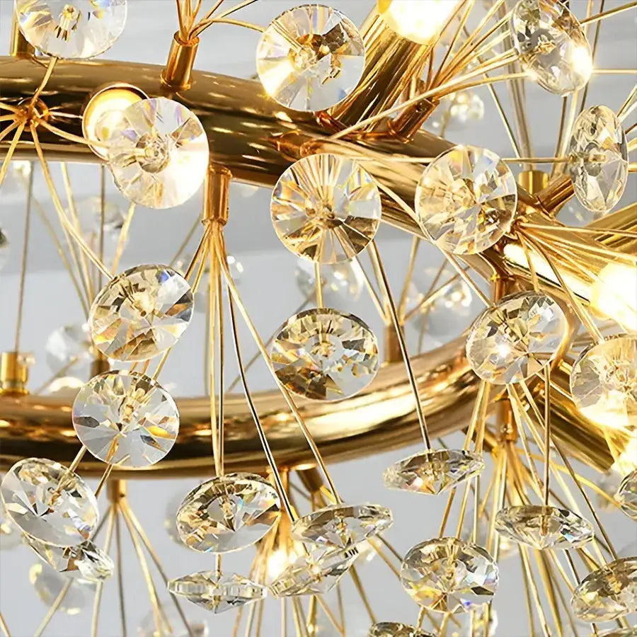Candelabru Cristal MINUET 9x G9, Diametru 50cm, Auriu Lucios, Inaltime Reglabila [2]