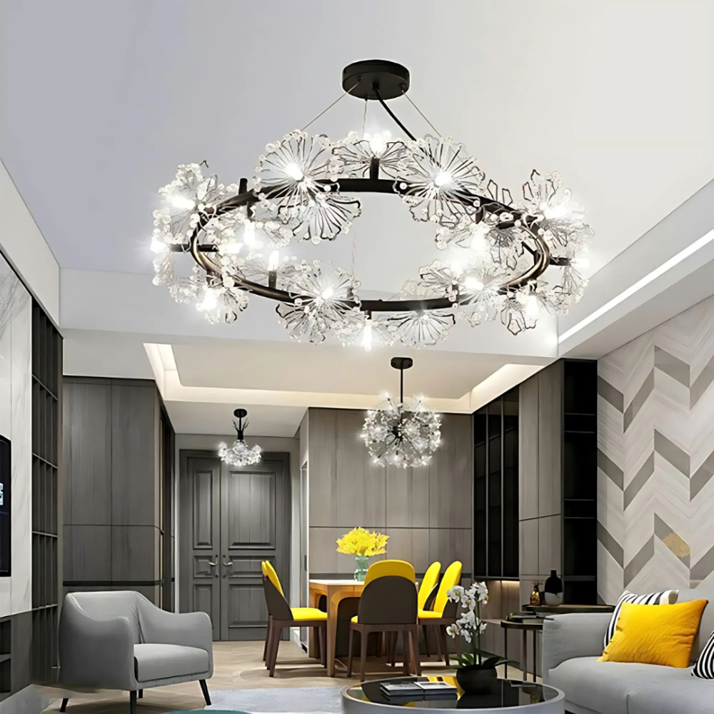 Candelabru Cristal PETERHOF Magno, Diametru 62cm, 20X G4, Negru, Inaltime Reglabila [3]