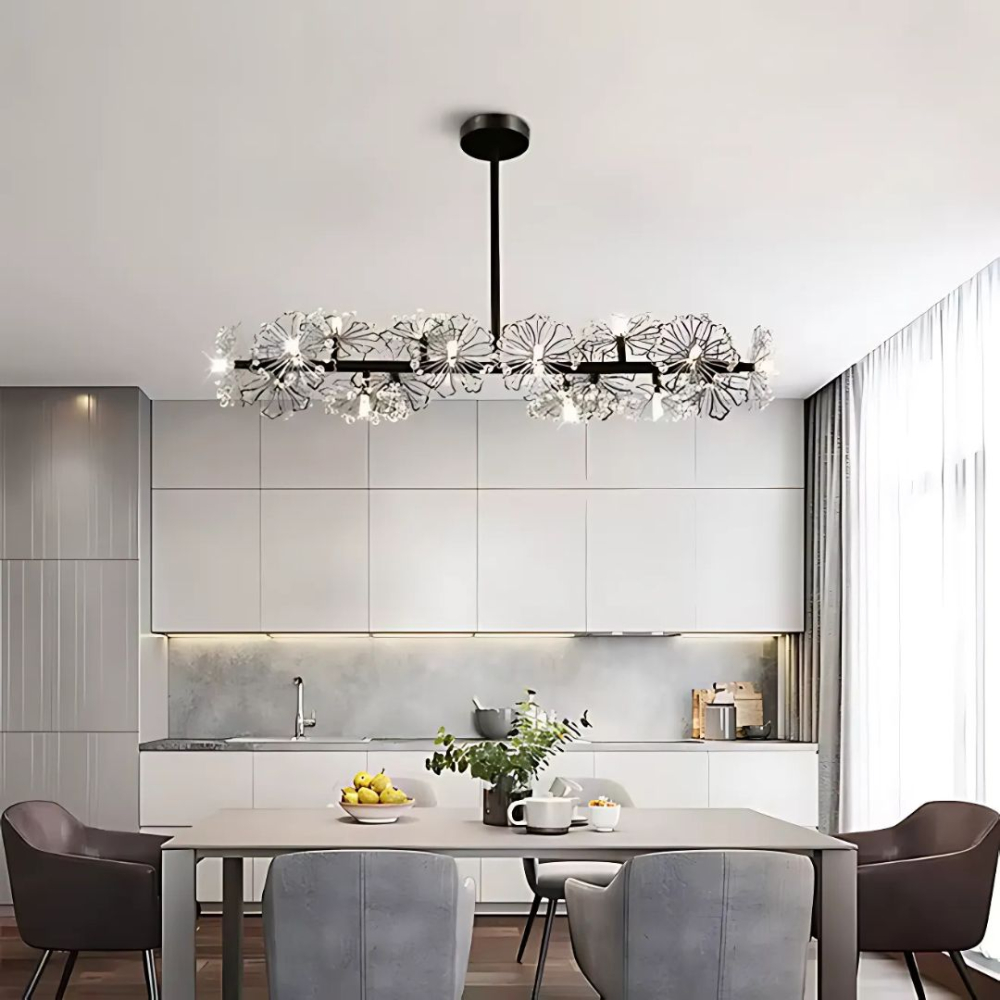 Candelabru Cristal PETERHOF Regalis 15x G4, Lungime 120cm, Negru [4]