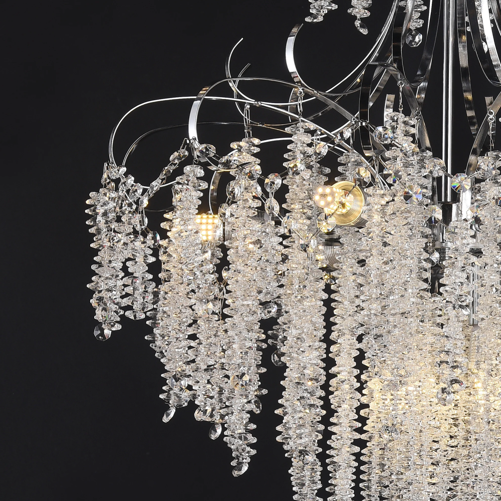 Candelabru Cristal PUBU Eleganza, 5x E14, Diametru 50cm, Crom [4]