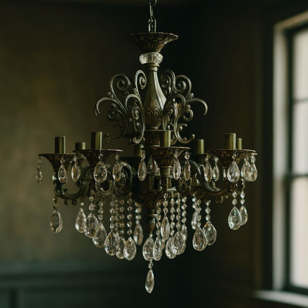 Candelabru Cristal SANSSOUCI Magno, 8xE14, Diametru 65cm, Alama Antichizata [3]