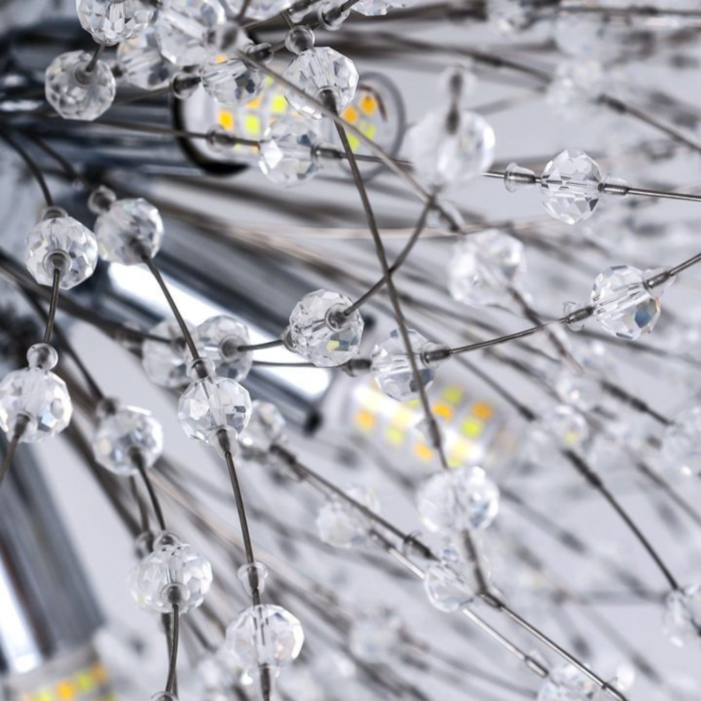 Candelabru Cristal Schonbrunn, 6x G9, Diametru 40cm, Argintiu Lucios, Inaltime Reglabila [3]