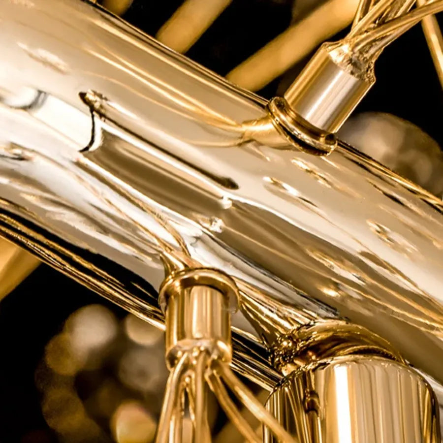 Candelabru Cristal SEGOVIA Magno 12x E14, Diametru 60cm, Auriu Lucios, Inaltime Reglabila [3]