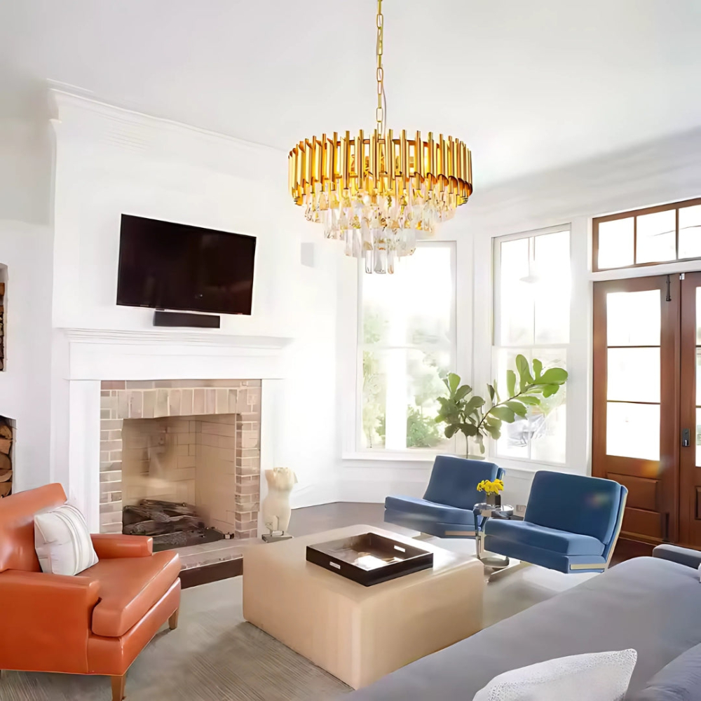 Candelabru Cristal VERSAILLES Eleganza 8x E14, Diametru 50cm, Auriu, Inaltime Reglabila [4]