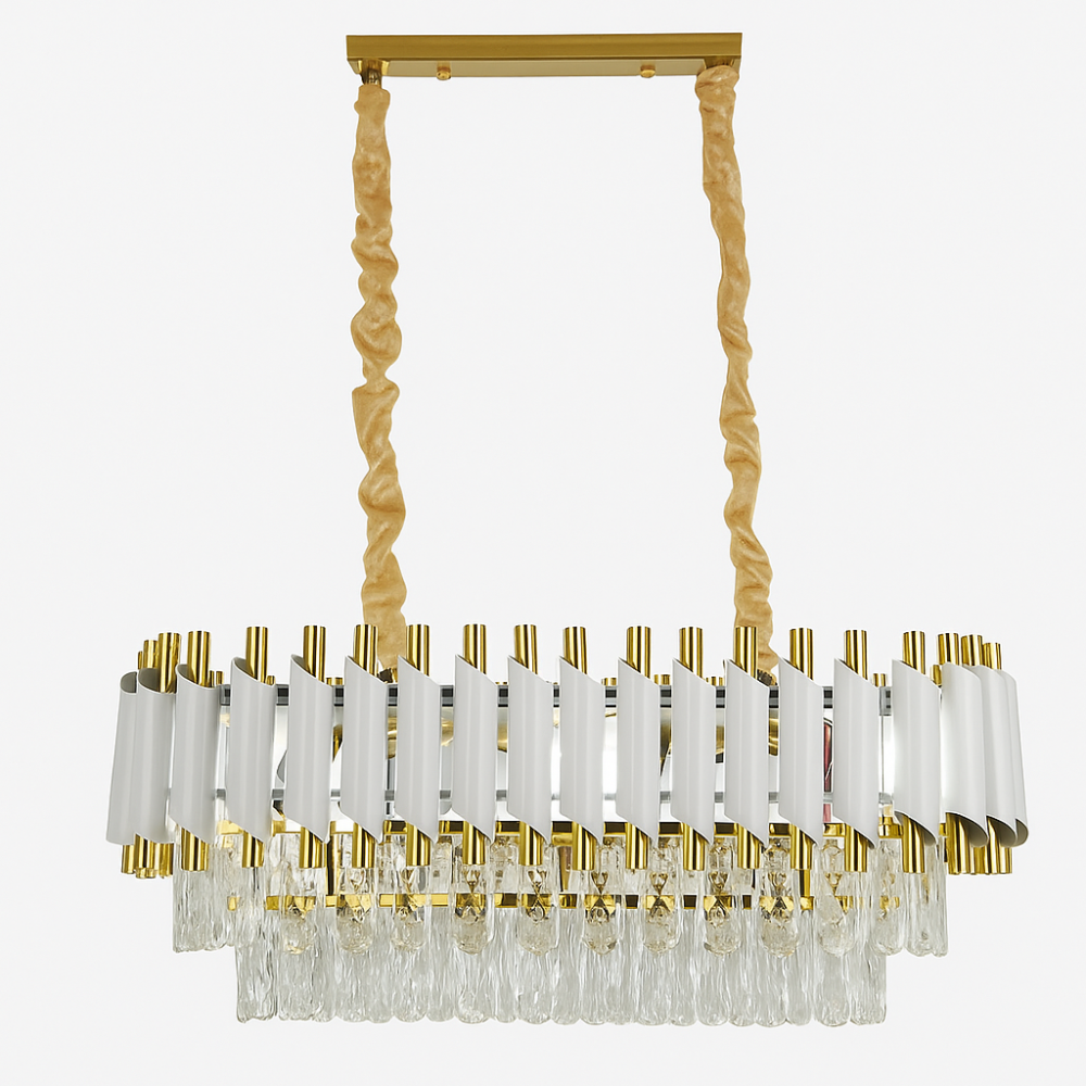 Candelabru Cristal VERSAILLES Regalis, Lungime 80cm, 10xE14, Alb, Inaltime reglabila [3]