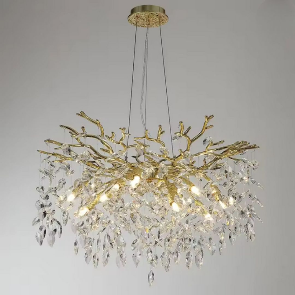 Candelabru Cristal WALTZ Rhapsody, 6xG9, Auriu, Diametru 45cm, Inaltime Reglabila [4]