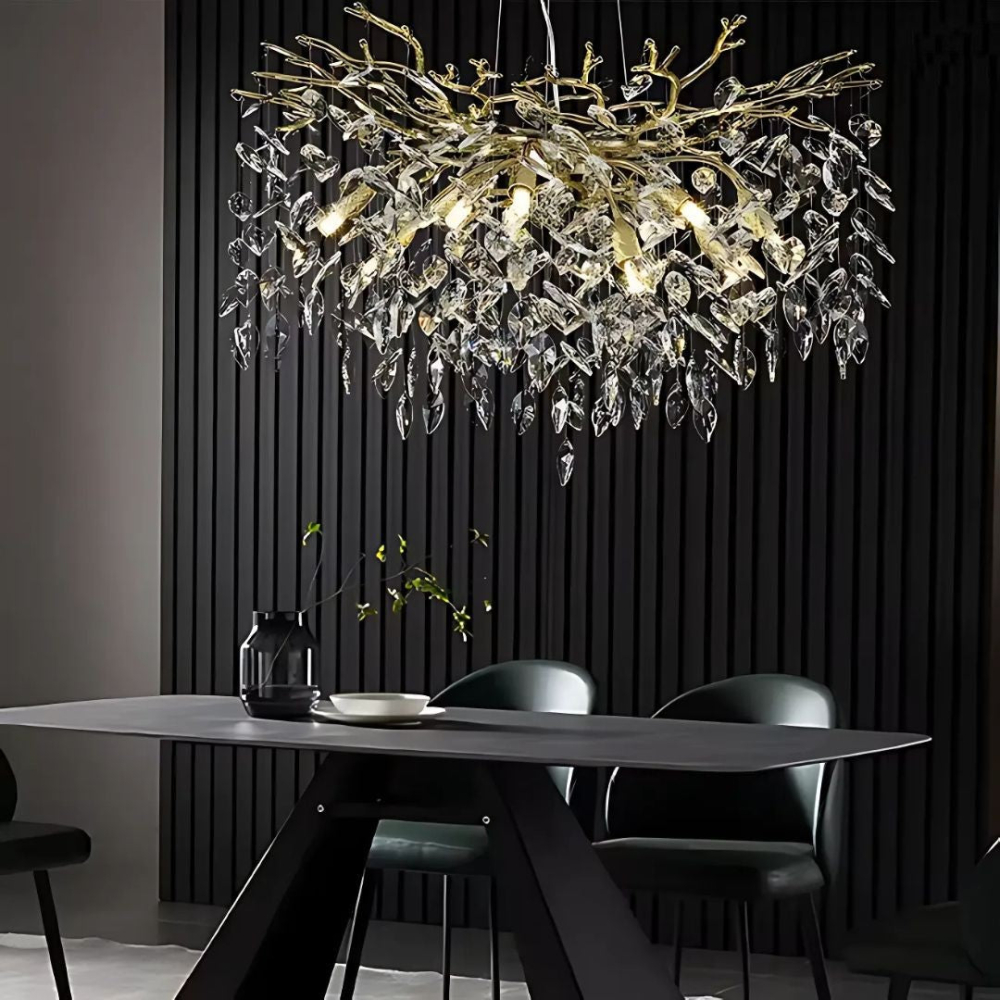 Candelabru Cristal WALTZ Rhapsody, 6xG9, Auriu, Diametru 45cm, Inaltime Reglabila [3]