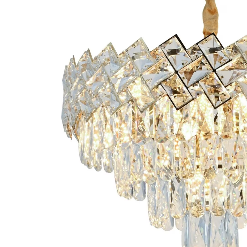 Candelabru Cristal WINDSOR Nobile 5xE14, Diametru 39cm, Auriu Lucios, Inaltime Reglabila [2]