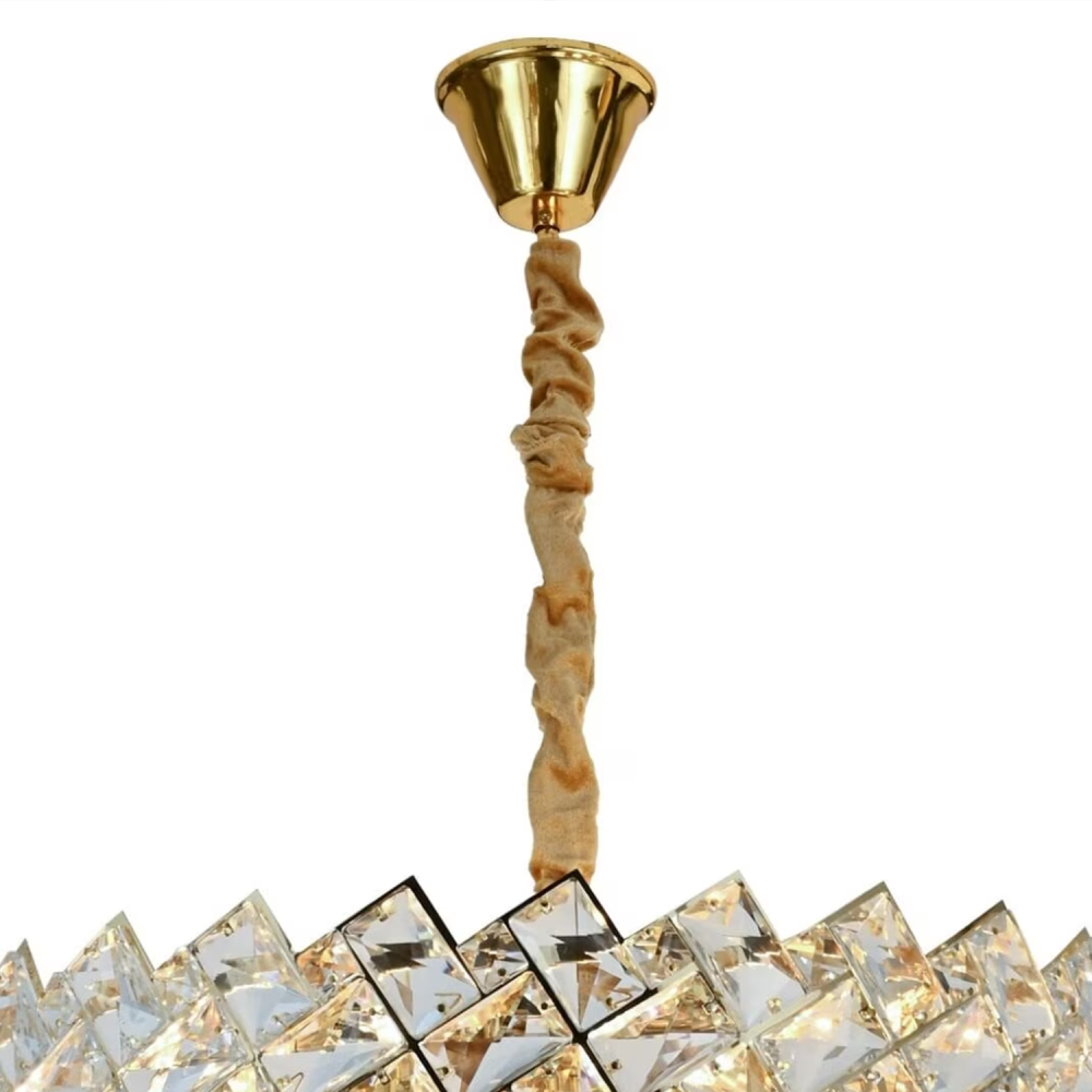 Candelabru Cristal WINDSOR Nobile 5xE14, Diametru 39cm, Auriu Lucios, Inaltime Reglabila [4]