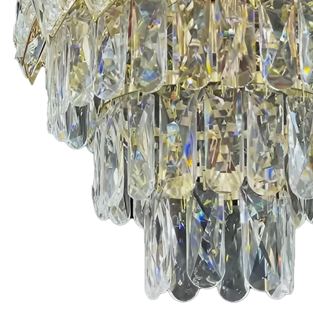 Candelabru Cristal WINDSOR Petito 3xE14, Diametru 29cm, Auriu Lucios, Inaltime Reglabila, Metal si Cristal [2]