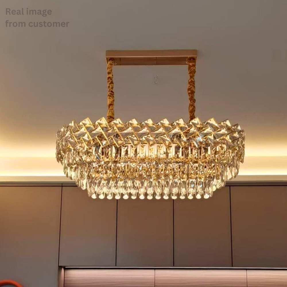 Candelabru Cristal WINDSOR Regalis 10x E14, Auriu Lucios, Inaltime Reglabila [2]