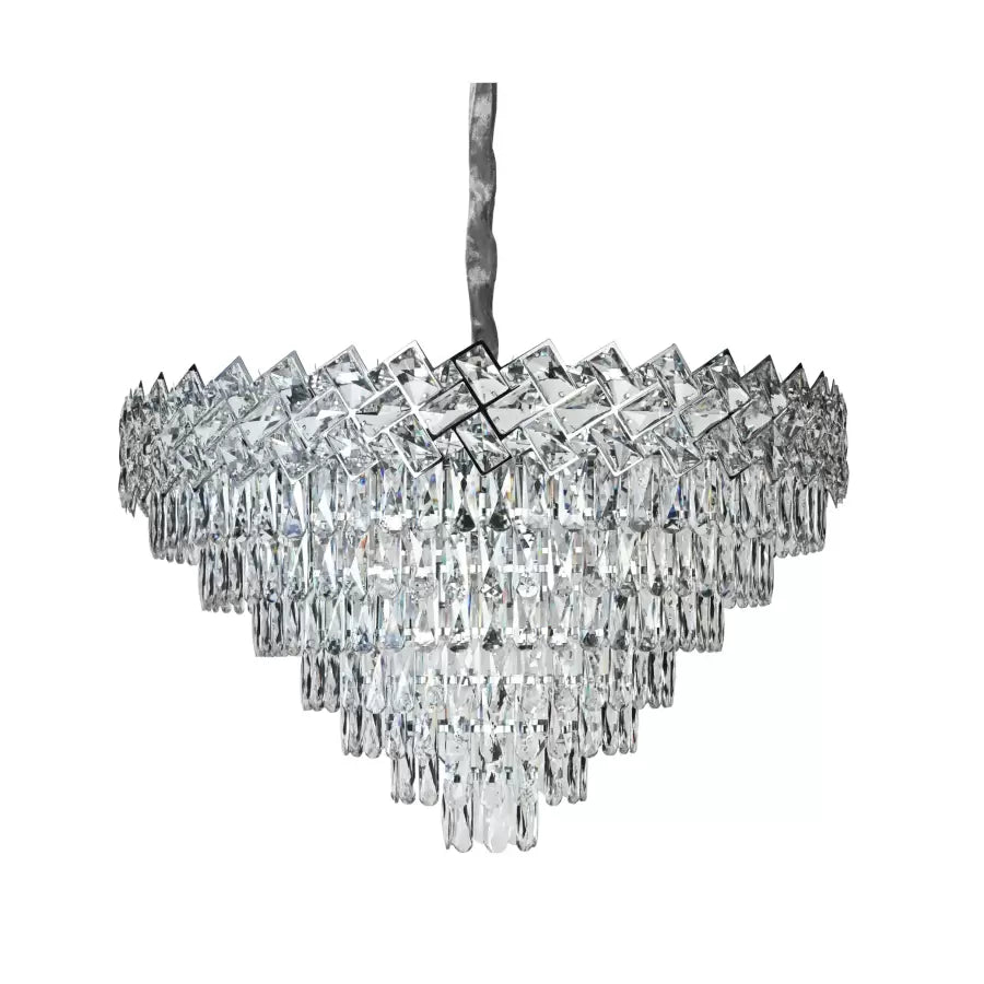 Candelabru Cristal WINDSOR Supremo 10xE14, Diametru 80cm, Crom Lucios, Inaltime Reglabila [2]