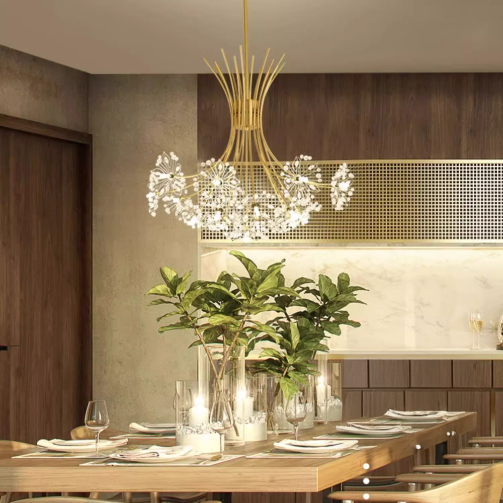 Candelabru Cristal Zetos 12XG4 Auriu, Diametru 49cm [3]