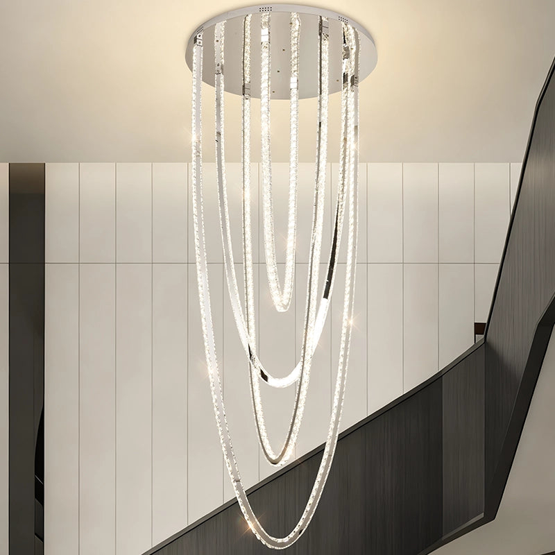 Candelabru LED CC50303/800CH, Diametru 80 cm, Inaltime 200 cm, Lumina Rece/Neutra/Calda, Dimabila, Argintiu, Cristal, Metal [2]