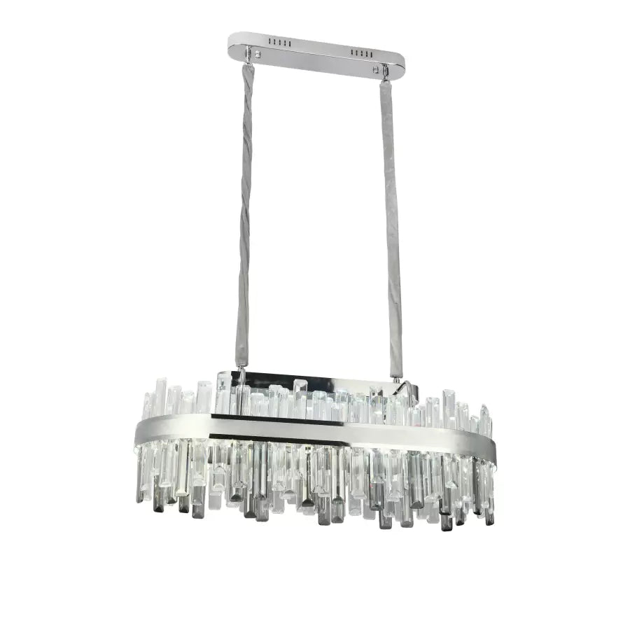 Candelabru LED Cristal cu Telecomanda Morgan 140W Dimabil Argintiu [2]
